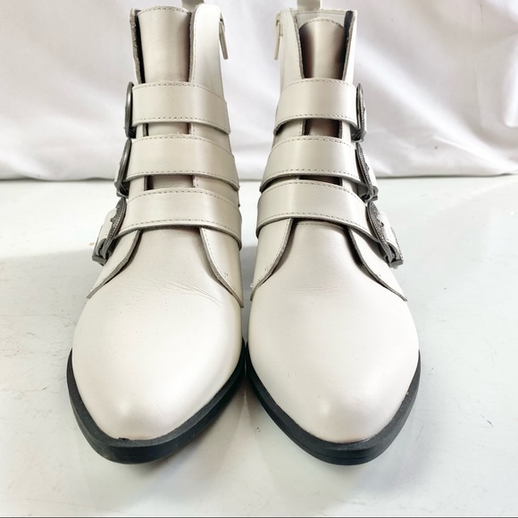 Steve Madden White Bark Leather Booties Sz 9 - Picture 4 of 12